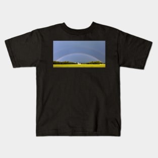 Double Rainbow Over a Canola Field Kids T-Shirt